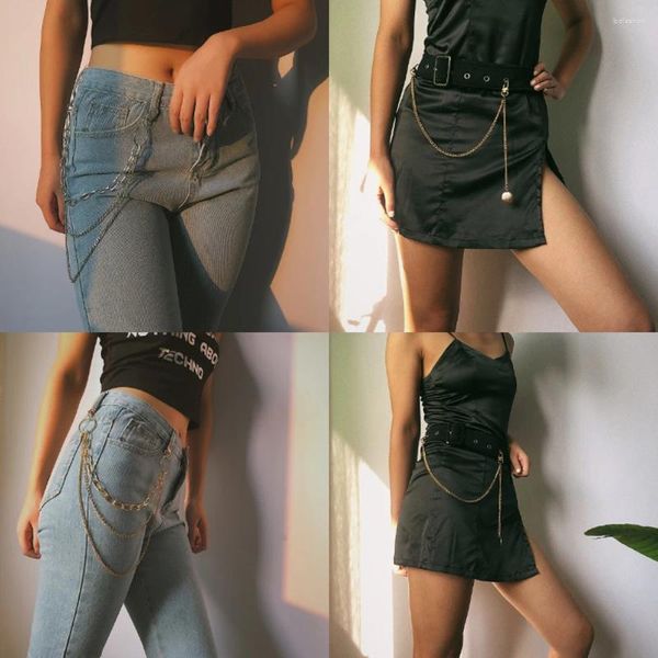 Catene punk multistrato su portachiavi su jeans Keychain for Women Pants Belt Wip Hip Hop Hook Hiphop Unisex Gioielli Gift