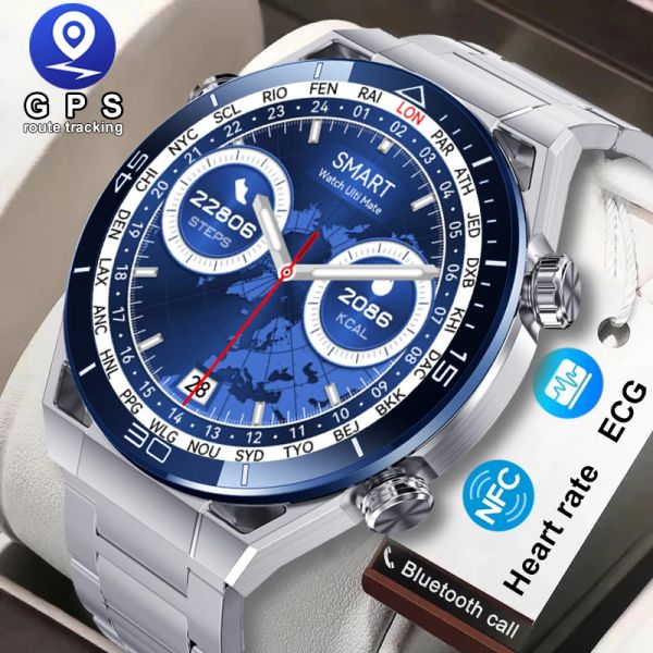 Orologi 2024 Nuovo NFC ECG+PPG Bluetooth Call GPS Motion Tracker Smart Watch per orologio Ultimate Smartwatch Men