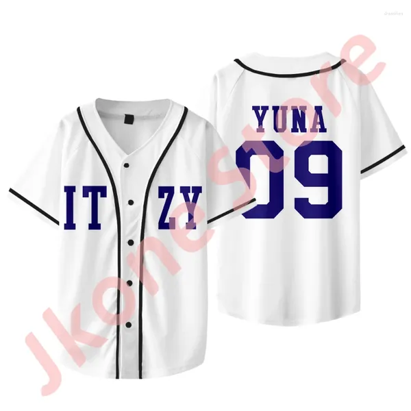 Erkek Ceketler Kpop Itzy Tur Madch Jersey Logo Beyzbol Tişörtleri Kadın Erkek Moda Günlük Kısa Kollu Tee