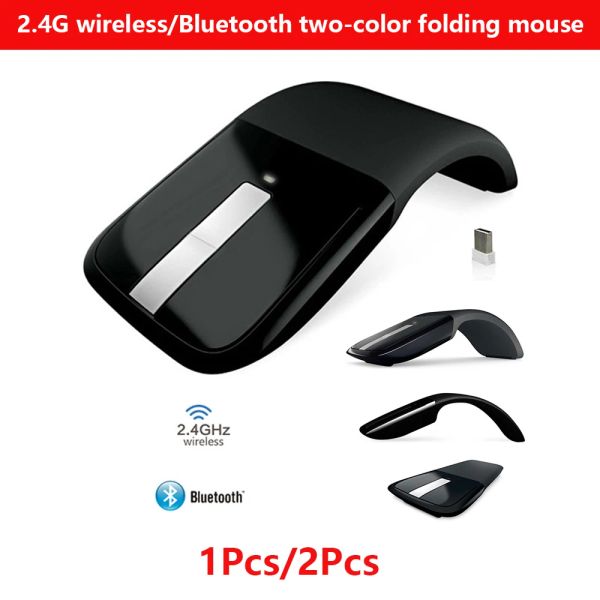 Mäuse 1/2pcs Falten Sie drahtlos/Bluetooth -Arc Touch Computer Mute Office Maus ergonomische schlanke Lasermäuse für Windows/OS Microsoft