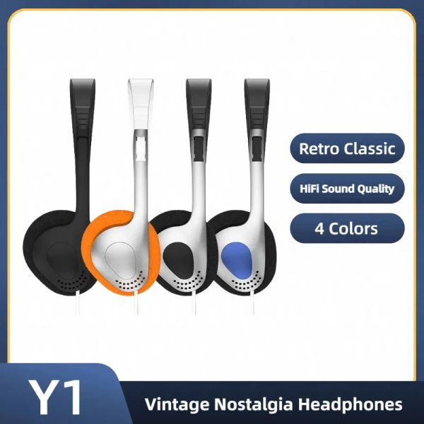 Kopfhörer Original Y1 Retro Classic Wired Kopfhörer HiFi Bass Stereo 3,5mm Typec Music Headset für Mobile Computer Earphone Ohrhörer