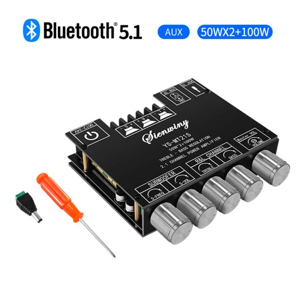 Verstärker 2x50W+100W ySmt21S Power Amplifier Board Bluetooth Compatible 5.1 Stereo Treble Bass 2.1 Kanalverstärker Stereo Bass Amp App