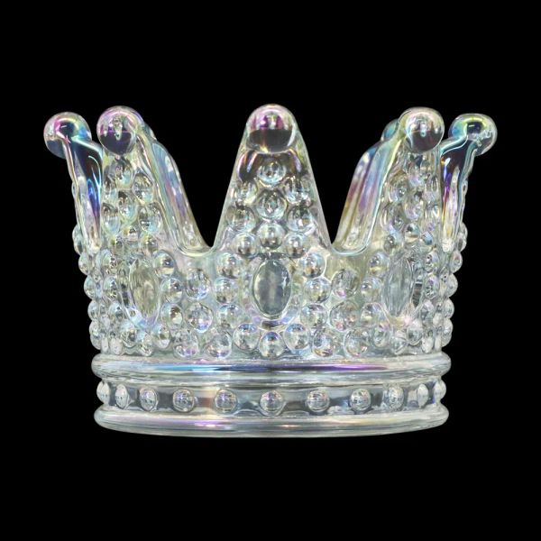 Bong Crown Glass Asche Tablett transparent für Zigaretten Tabak Asche 50*60 mm mit Zigarettenhalter Tabakzubehör Großhandel DAB Rig