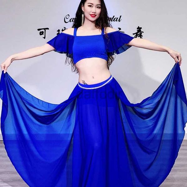 Bühnenbekleidung Belly Dance Kostüm Outfit Caderin Tänzer Lektionen Wear für Frauen Set orientaler Erwachsener professioneller Top -Röcke Kleideranzug D240425