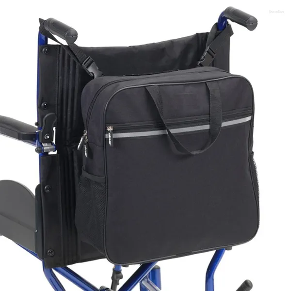 Bolsas de armazenamento Bolsa de cadeira de rodas Mobilidade de compras Holdall Holding Scooter Walker Frame Bolsas pretas