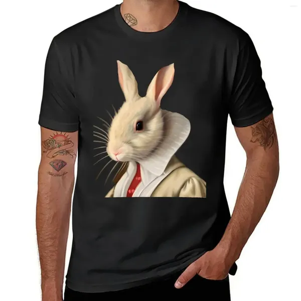 Polos masculinos Funny Funny Hare Art Animal Dapper Pintura Berçário Camiseta de presente fofa