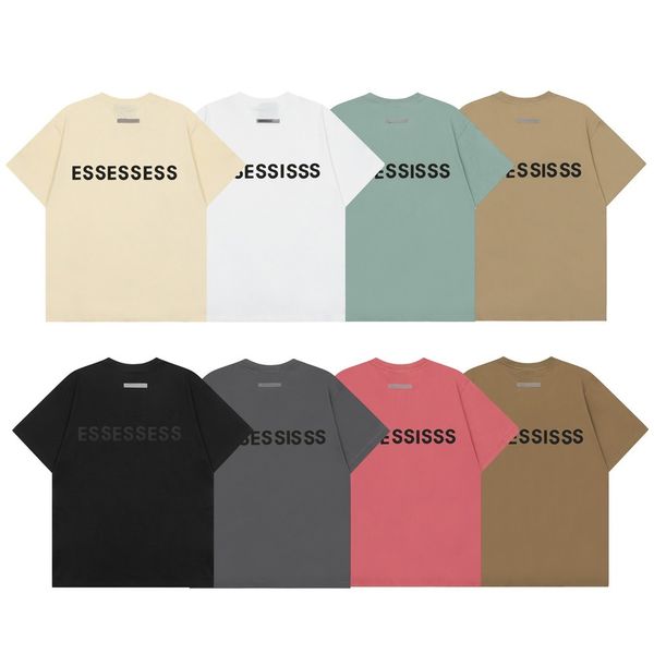 Essentialstshirt Erkek Tasarımcı T Shirt Erkek Tişörtü Kadın Gömlek%100 Pamuk Sokak Hip Hop Kısa Knapılı Tshirt Mektup Baskı Çift Tişört Erkek Kadın T-Shirts