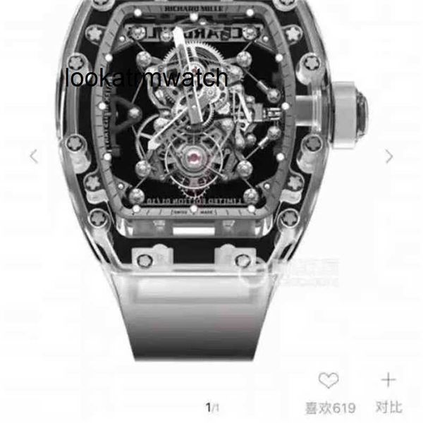 Orologio di lusso maschi di alta qualità millesmir womens meccanico RM001 Data Skull RM56-02 Tourbillon Ly