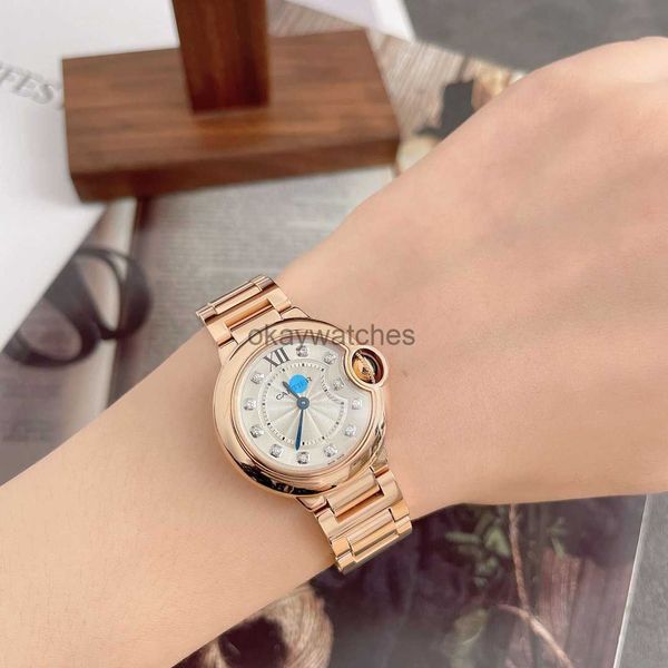 Kadranlar Çalışan Otomatik Saatler Carter anında Mavi Balon Serisi 18K Gül Gold Quartz Watch W E 9 0 2 5