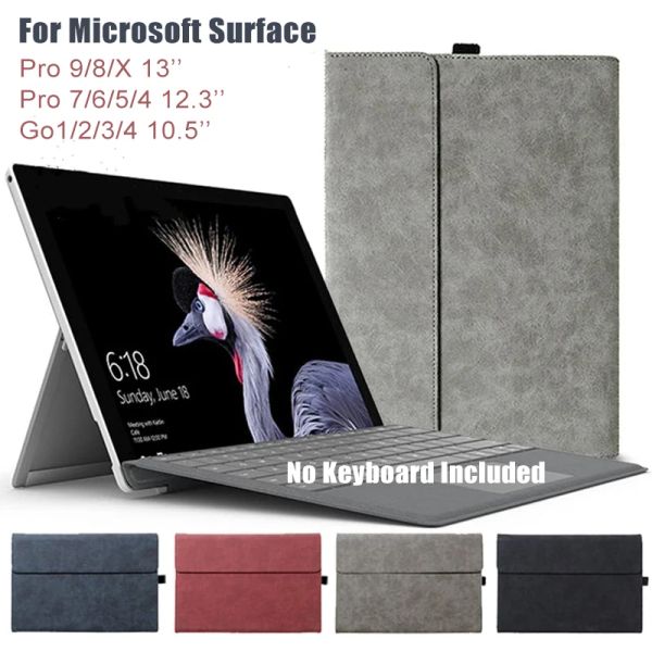 Custodia per tastiera per casi per Microsoft Surface Pro 9 8 x 13 pollici Coperchio per tablet in pelle PU per Surface Pro 7 7Plus 6 5 4 12.3 '' GO 4 3