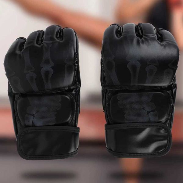 Ingranaggio a mezzo dito mMa combattimento guanti comodi facili da usare durevoli guanti da boxe maschile e traspiranti 240424