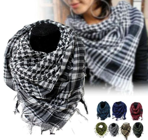 2020 Árabe Shemagh Keffiyeh Tático Militar Palestina Shawl Shawl Kafiya Lenços de grade para fêmeas para homens de aniversário