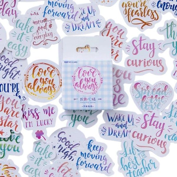 Hediye sargısı 45pcs/lot renkli tatlı konuşma kağıt lable scrapbooking yapışkan çıkartmalar diy günlük dekorasyon sevgililer günü aşk notları