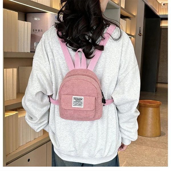 Bolsas escolares mochila estética Mochila pequena garota de viagens adolescentes estudante de veludo de veludo para o trabalho da faculdade