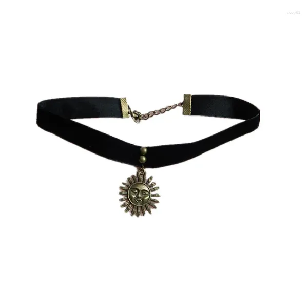 Pendenti alla moda sexy punk gothic cuoio girocollo collana vintage fascino da ragazza corta ragazza retrò donna regalo gioiello ze