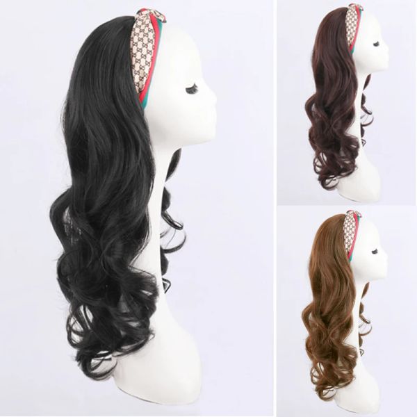 Wigs Dianqi da 26 pollici Wig Wig Wig Wig Wib Wib Band Synthetic Malfamiglia parrucche per le fibre resistenti al calore