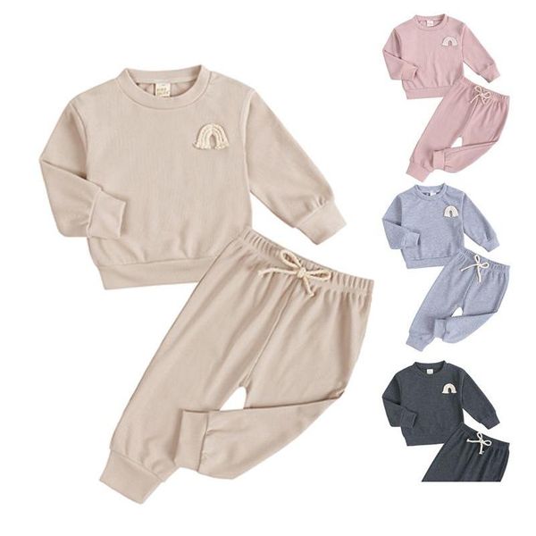 Kleidungssets Marke Baby Jungen Kleidung Herbst Casual Girl Anzüge Kinderanzug Sweatshirts Sporthosen Spring Kids Set Drop Delivery matern otnfk