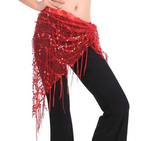 Stage Wear Women Belly Dance Costumi paillettes Tassel Belly Dance Scarf Scarf Indian Belly Dancing Belts Canna Danza Dance Stage Dance D240425