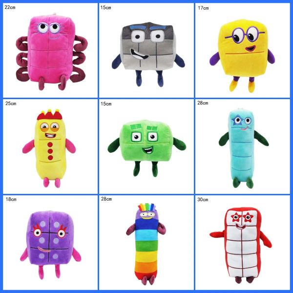 Hot Selling European e American Numerlocks Creative Children's Dolls, blocos de construção digital, brinquedos de pelúcia, bonecas de educação infantil e bonecas e bonecas