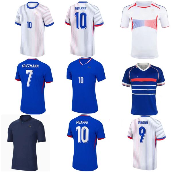 French Club Full Sets 2024 Benzema Soccer Trikots 24 25 Giroud Mbappe Griezmann Saliba Pavard Kante Maillot De Foot Equipe MAillots Men Wome / Kids Kit Fußball Shirt12