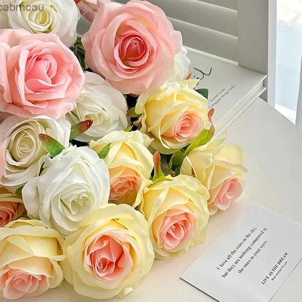 Vasen 1pc Rose Zweig Künstliche Blumen Braut Bouquet DIY Hochzeitsfeier Blume Valentinstag Geschenktisch Vase Decor Foto Requisite