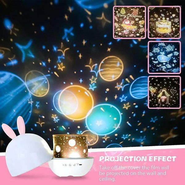 Tischlampen LED Sky Projector süße Nacht hell Sternenspin Schreibtisch Lampe Kinder Luminaria Zimmer Dekor Home Nacht Geschenke