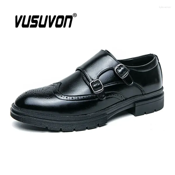 Lässige Schuhe Männer Mönchslaien Mode atmungsaktives Leder 38-46 Größe Jungen Schwarz weich
