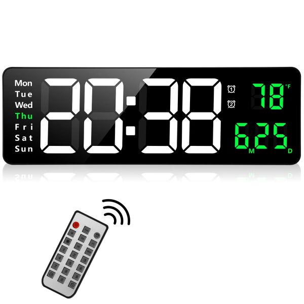 Uhren digitale Wanduhr 13 16,2 Zoll LED LED Digitaluhr mit Fernbedienung Countdown Dimmer mit Datumstemperatur