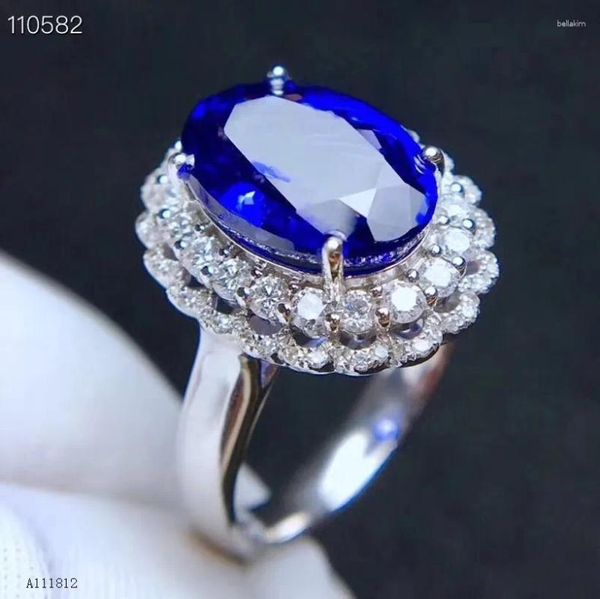 Anelli a cluster Kjjeaxcmy Fine Jewelry 925 Silver Natural Sapphire Jasper Girl Ring Support Relection