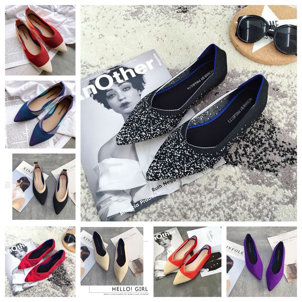 2024 Nuove scarpe eleganti Ballet Bianco nero morbido alevato da donna a maglia Designer Formal Letter Platform Platform Fashit Boat Shoe Lady Lazy Mocassini pigri