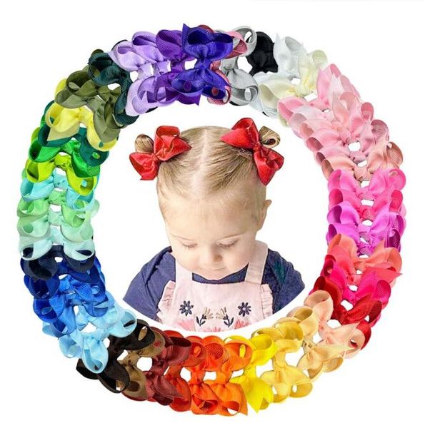 Glitter Grosgrain nastro a nastro lucido archi clip per capelli alligatori per bambini bambini piccoli bambini in coppia fili di fiocchi