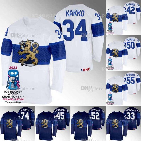 Jam Finland Hockey 2023 IIHF Campionato mondiale Jersey Kaapo Kakko Juho Lammikko Jere Sallinen Atte Ohtamaa Teemu Hartikainen Kasperi Kapan