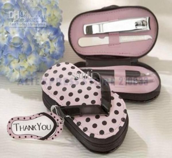 Kit pedicure da 4 pezzi con cassa a flop a pois rosa per le forniture per regali di nozze5472417