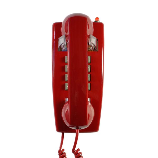 Accessoires Classic rotes Wandtelefon Vintage Retro -Stil wandmontiertes Telefon Analog Old School Phone mit Kabel für Home Office Hotel