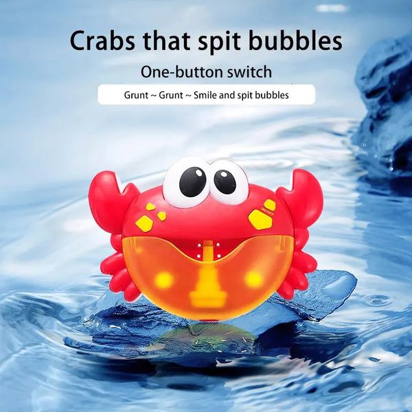 Crabs Bubble Machine Electric Music Otomatik Sabun Maker Komik Küvet Oyun Su Oyunları Bebek Banyo Oyuncak Çocuk Doğum Günü Hediyesi 240423