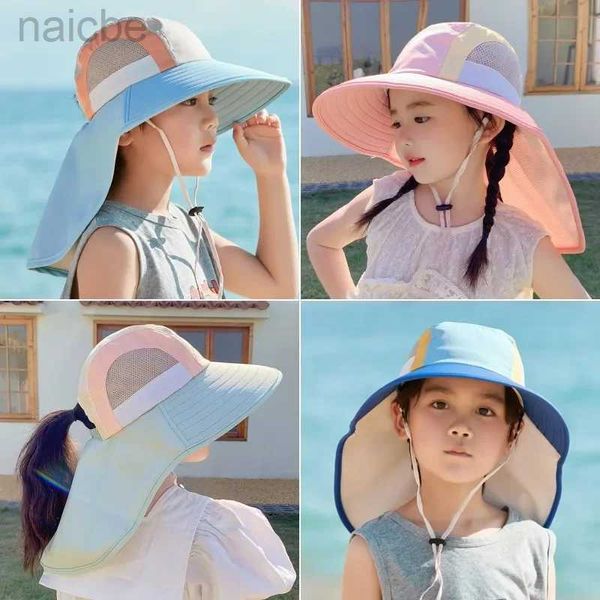 IQ6V Caps Captrinos de verão Baby Sun Hat com retalho de pescoço Proteção UV Alta