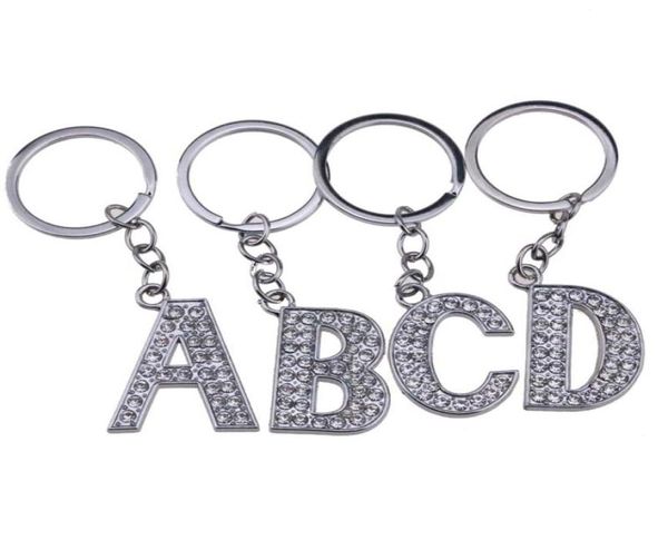 26pcslot AZ 32quot Alphabet Buchstabe Keyring Vollversestone Schlüsselkette DIY Accessoires2776784