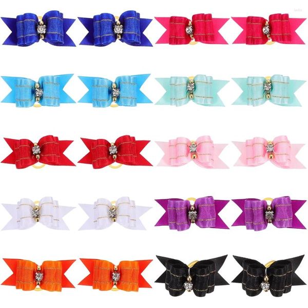 Abbigliamento per cani 20 pezzi fiocchi di capelli cuccioli per cuccioli per cani per pins clips ragazze cravatte taccuine