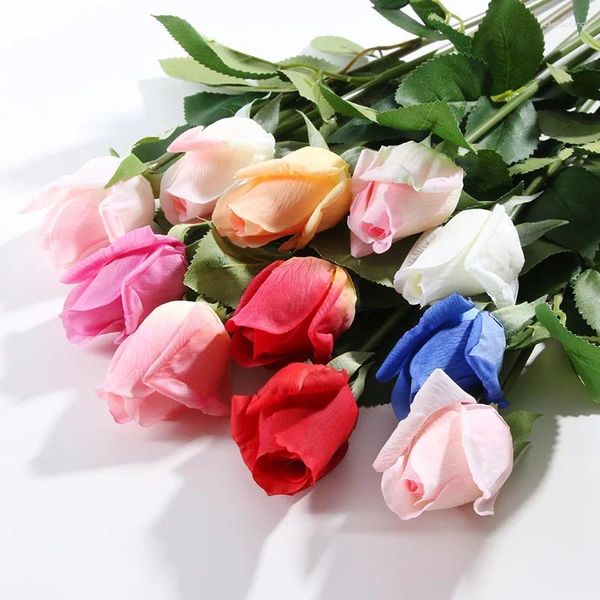 Dekorative Blumen 11pcs (11pcs/Los) frische Rose künstliche echte Berührung Blumenhäuser für Hochzeitsfeier Geburtstag