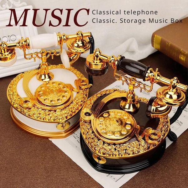 Figurine decorative Creative Classical Classical Light Luxury Design vecchio stile Music Box Decorazione regalo di compleanno