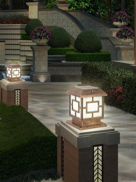 Outdoor Solar Garden Zaun Säule Lampe wasserdichte Villa Parkhof Gate Säule Light Pool Street Post Cap Lamp2430221