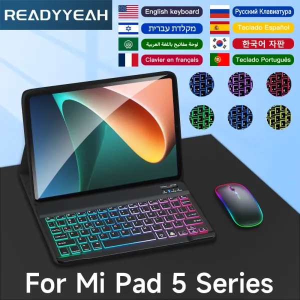 Case Tablet Hülle für Xiaomi Pad 5 Pro 11 -Hülle mit Bluetooth -Tastatur und Maus für Xiaomi Magnetic Cover Funda Backlight Tastatur