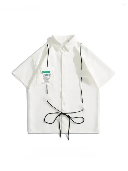 Herren Casual Shirts Trendy Brand Design Wear Seil Sticklogo kurzärmelig Sommer Solid Farbe einfache lose Bluse Tops