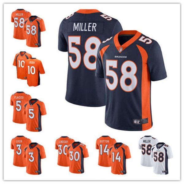 Jerseys de futebol Roupas de rugby Mustang 58#Miller3#30#laranja branco escuro azul lendário masculino masculino