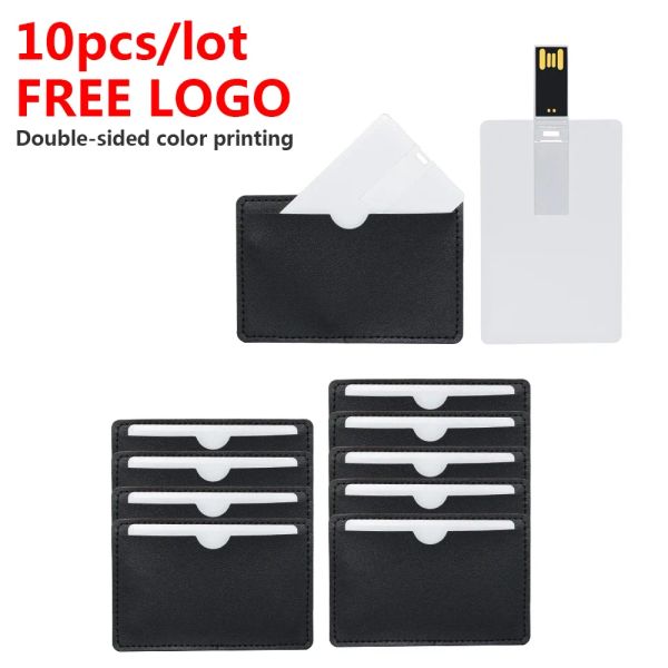 Drives 10pcs/Lot Custom Business Logo Credit Card Cride USB Flash Drive Pen Drive USB 32G 64G Memory Disk Custom Logo USB2.0 1GB 2GB