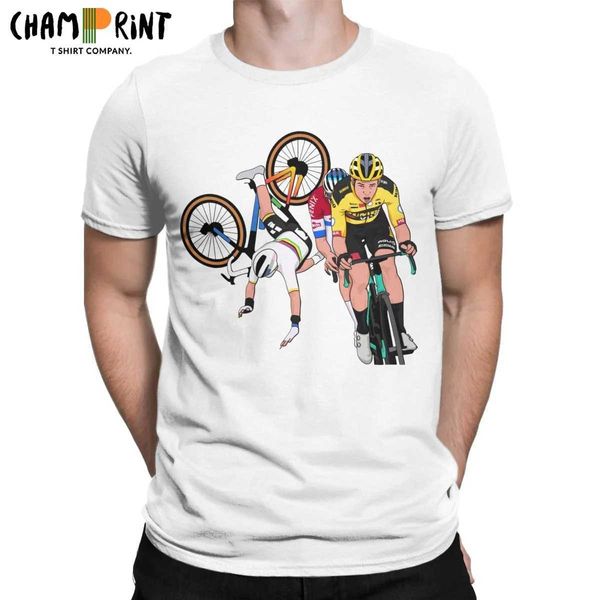 T-shirt maschile tour di Flanders 2020 Maglietta da uomo ciclistica van der poel maglietta a manica corta T-shirt al collo rotondo 100% abiti di cotone T240425