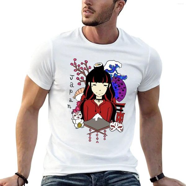 Men's Polos Japanese Girl T-shirt Funnys Anime Tops