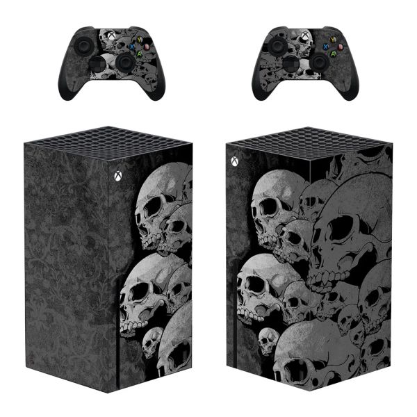 Adesivi Copertina per decalcomanie adesivi per pelle cranio grigio per console Xbox Serie X e 2 controller Xbox Serie X Skin Adesivo Vinyl