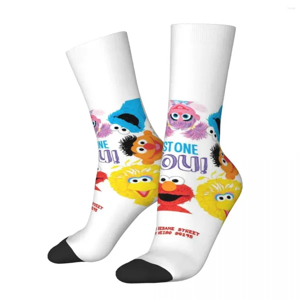 Herrensocken lustige verrückte Socke für Männer Hip Hop Vintage Cookie Monster Nom Happy Quality Muster Printed Boys Crew Kompression Geschenk