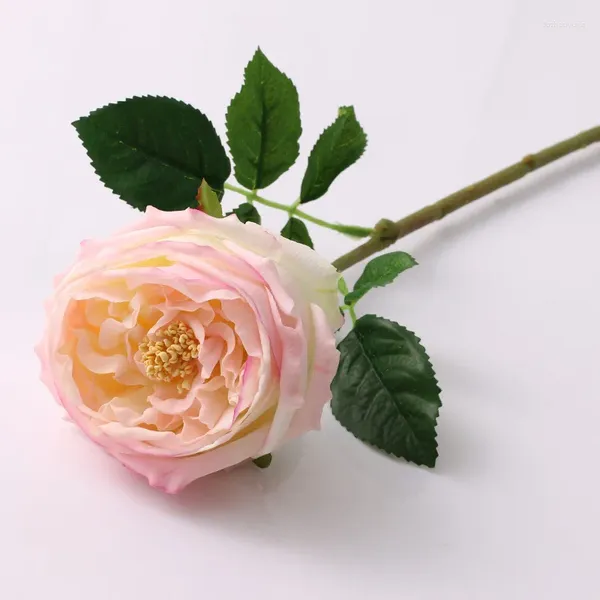 Dekorative Blumen 4PCS Künstliche Dekoration Austin Rose Feuchtigkeits feuchtigkeitsspenstes Latex Fake Rosen für Wohnhäuser Hochzeit Brautholding Bouquet